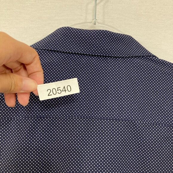 New CON.STRUCT Slim Fit XXL Blue Polka Dot Long Sleeve Button Down Preppy - Picture 10 of 10